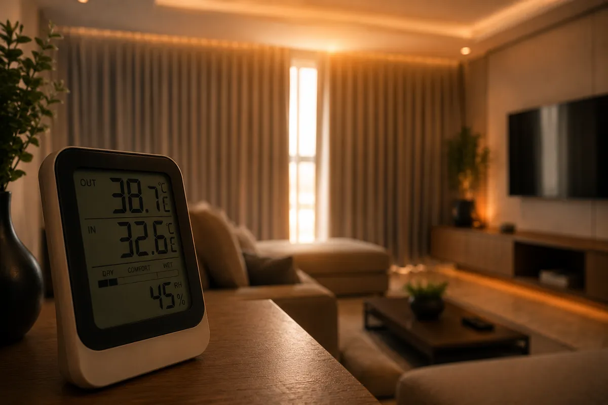Cortina blackout para sala com controle térmico e barreira contra o calor — Porto Real Alphaville
