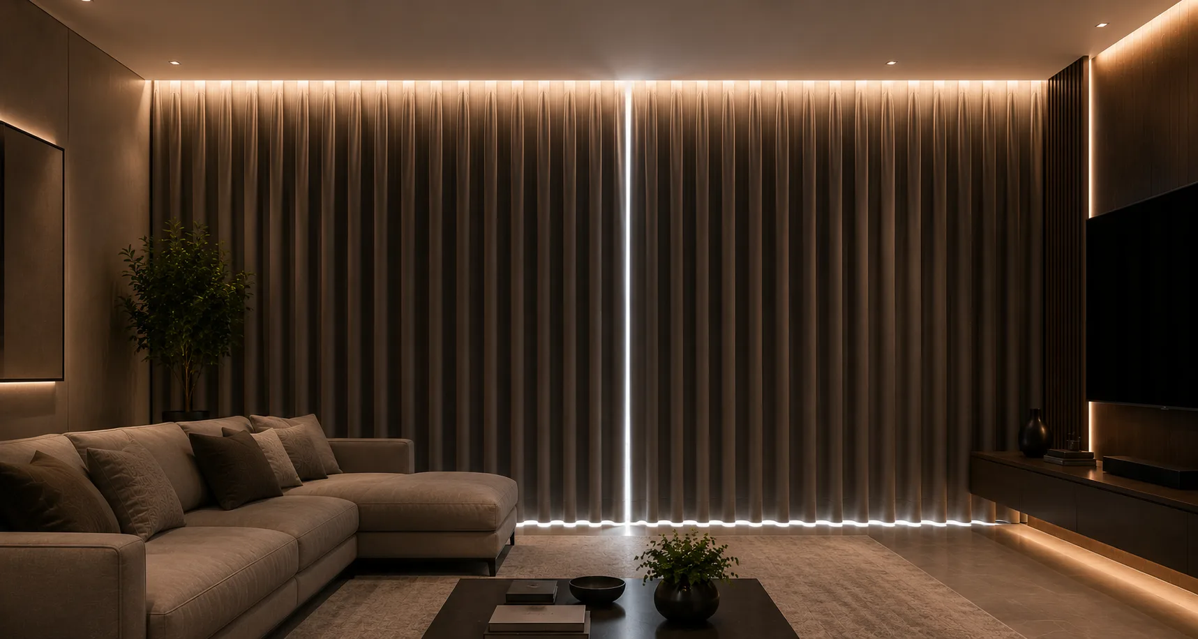 Cortinas Blackout para Sala em ambiente arquitetônico de alto padrão